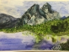 Watercolor Mountains Reflections